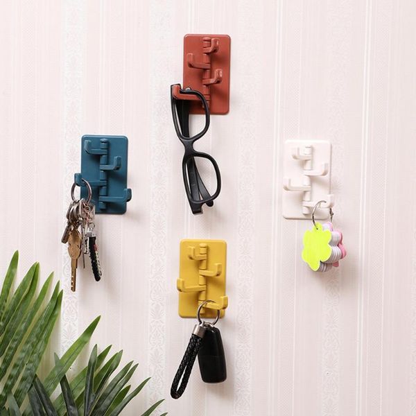 

hooks & rails self adhesive kitchen wall door hook with rotating bracket towel bathroom rack abs plastic multi-purpose storage