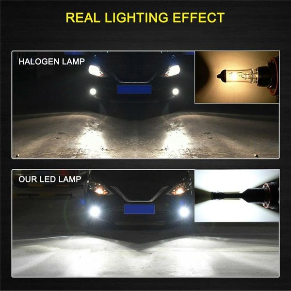 

car headlights 1 pair headlight h11 9005 h16 1156 led bulb h7 h4 tube 100w 1600lm 6500k lights fog head lamp auto