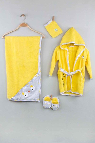 

clothing sets yellow baby girl boy bathrobe set 4 piece suits cotton born babies drying bath girls boys outlet models, White
