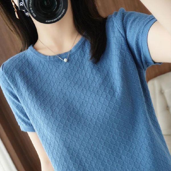 

t shirt womens women sweaters casual loose knitted pullover female clothes short sleeve summer solid knit, White;black