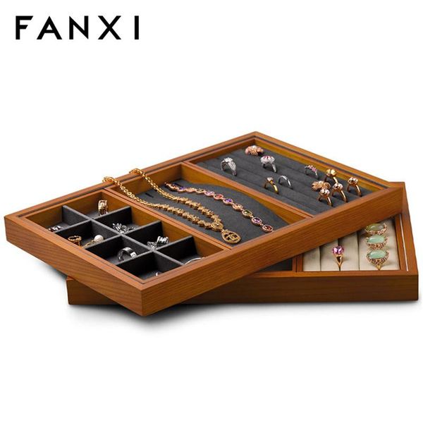 

jewelry pouches, bags oirlv solid wooden 3 in one multifunction tray drawer organizer case dresser for accessories, Pink;blue