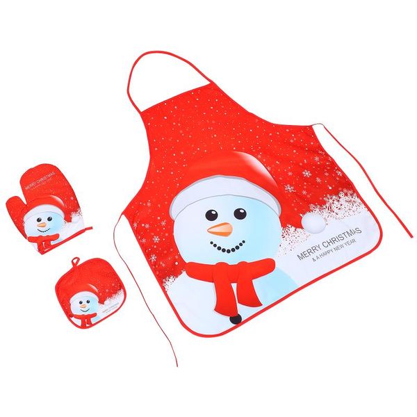 

mats & pads 1 set christmas apron fabric cartoon kitchen anti-scald glove