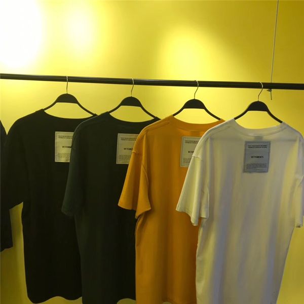 

2021 new 19ss remendo t-shirts oversize amarelo verde preto branco t camisas bordado ambos os lados vetements camisetas ycz2, White