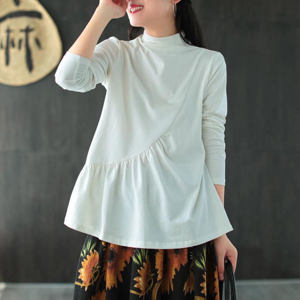 

women's t-shirt kobieta sukienka spring autumn women casual fashion cotton t shirt loose pullover t-shirts femme robe, White