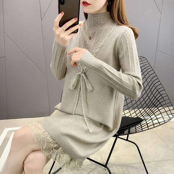 

2021mid long woolen for women's early spring dress in 2021, White;black