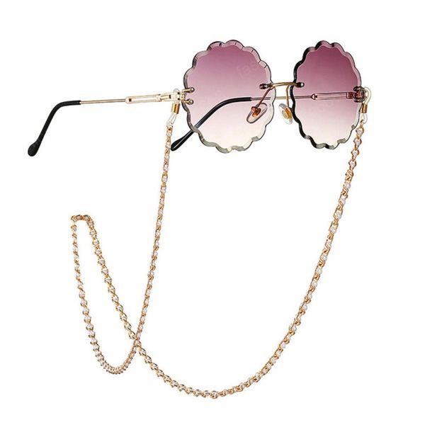 

new elegant handmade golden pearl beaded glasses chain women sunglasses lanyard strap eyeglass chain