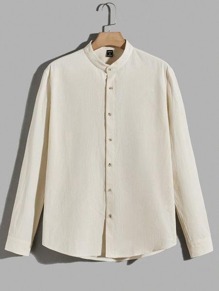 

men solid button up shirt h2nd#, White;black