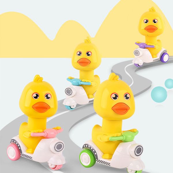 

1pcs push forward little yellow duck bath toys for kids cute cartoon abs duck baby bathing shower toys