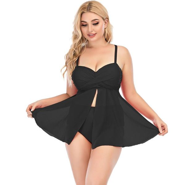 

two-piece suits plus size 6xl tankini set summer women high waist swim skirt bikini beach swimsuit bather