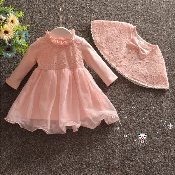 

girl's dresses baby dress with shawl pink lace girl christening gowns 1 year birthday girls clothes for 0-18m, Red;yellow