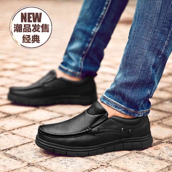

dress shoes 2021 men formal business loafers moccasins genuine leather casual driving comfortable slip on 's flats 10wq, Black