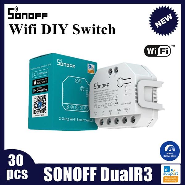 

smart home control sonoff dualr3 wifi diy mini certain switch two way power metering 2 gang timing via ewelink