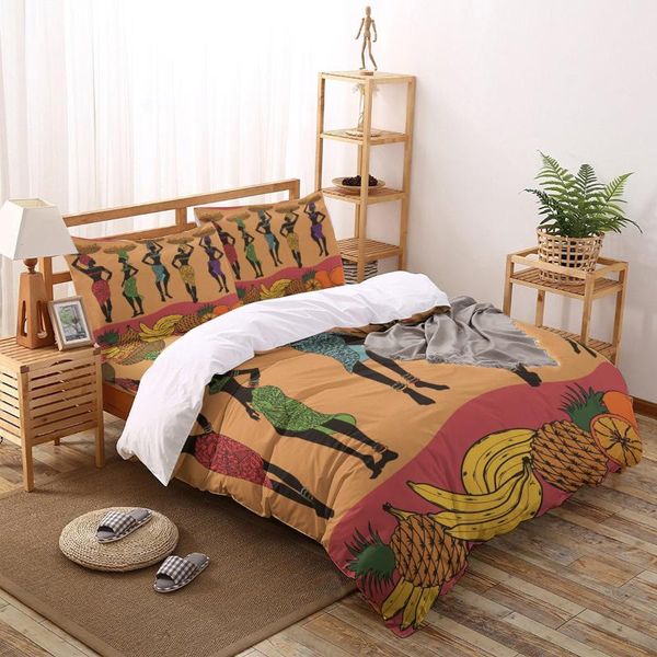 

bedding sets african women fruit basket printed bed cover set duvet child sheets pillowcases comforter