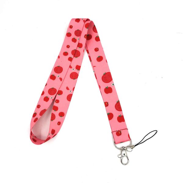 12 stücke Süße Tomaten Halsband Keychain Lanyard Für Schlüsselfrauen ID Karte Abzeichenhalter Handy Hang Seil Band Zubehör