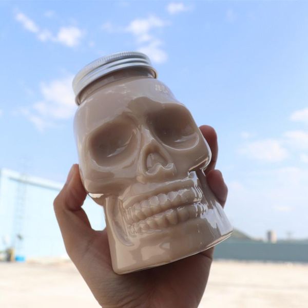 

disposable cups & straws 10pcs creative clear packaging cold drink ice coffee juice halloween bottle pet plastic bubble tea wit