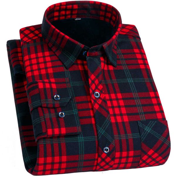 

fillengudd plus size 8xl winter mens plaid thermal shirts long sleeve warm red and black printed male shirts velvet 7xl 6xl 5xl v191114, White;black