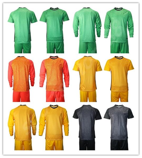

custom 2021 all national teams goalkeeper soccer jersey men long sleeve goalie jerseys kids gk children football shirt kits 09, Black