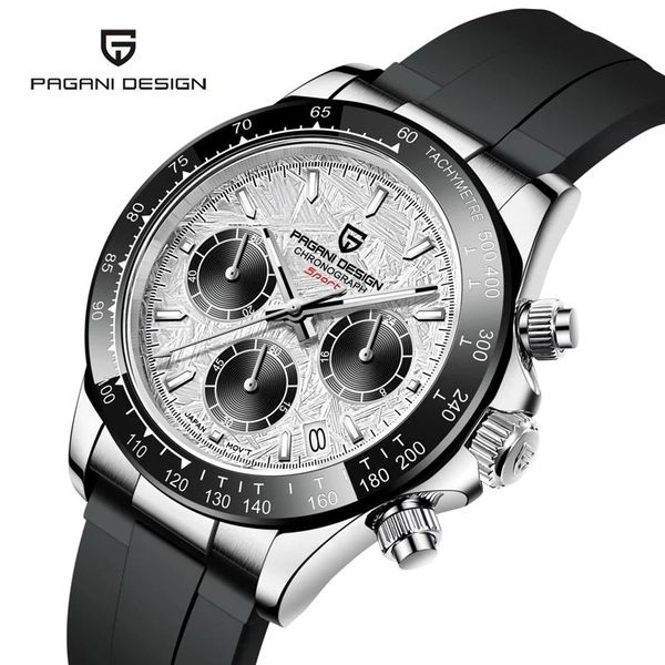 

wristwatches 2021 pagani design men's sports quartz watches brand sapphire stainless steel 100m waterproof chronograph reloj hombre, Slivery;brown