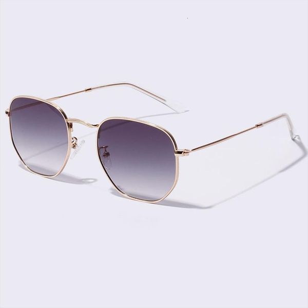

polygon frame metal square sunglasses women classic vintage pilot sun glasses brand design gradient oculos, White;black