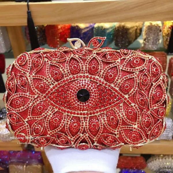 

xiyuan brand women red multi color crystal pearl beaded black evening bag metal clutches bags wedding party prom bridal handbag