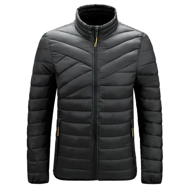 

men's down & parkas men casual quilted coats winter warm fashion light women clothes baggy big size zipper jackets, Black