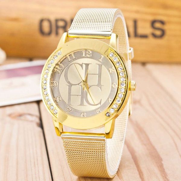 

watch men's women's diamond mesh belt quartz fashion, Slivery;brown
