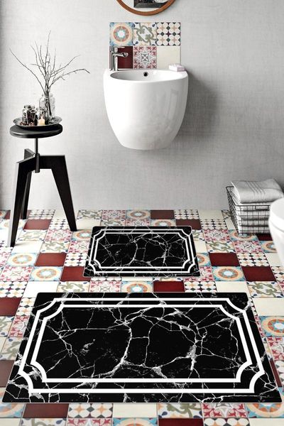 

bath mats 60x90 - 50x60 digital mat non-slip leather based set for closet tyldb-2350-1