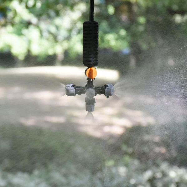 

hanging anti drip misting nozzle cross atomizing nozzle fog water spray to greenhouse drip irrigation 1set