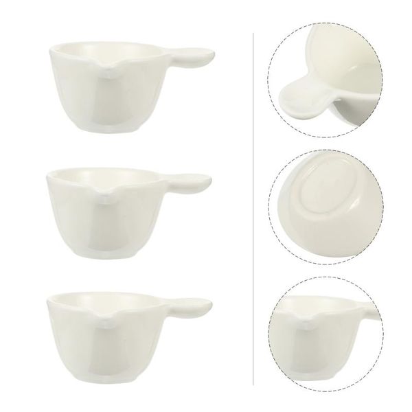 

dishes & plates 6 pcs nonslip sauce beautiful dessert with handle (white)