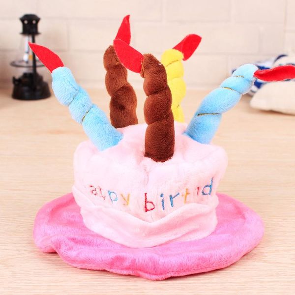 

dog apparel 1pcs birthday caps hat with cake candles design party costume cat headwear pet dogs accessories kerst hond