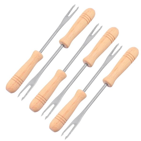 

forks 6 pcs corn cob holders on the skewer stainless skewers holder