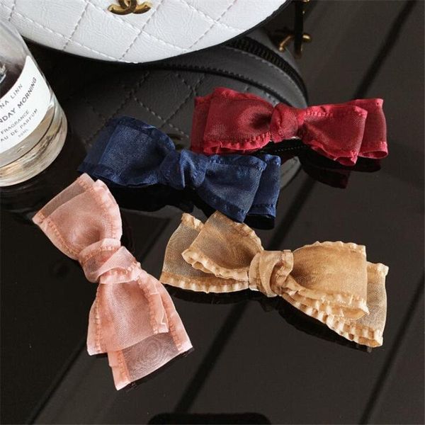 

hair accessories korean style bow women gilrs hairpins fashion girls lace vintage cross headwear clips ornament