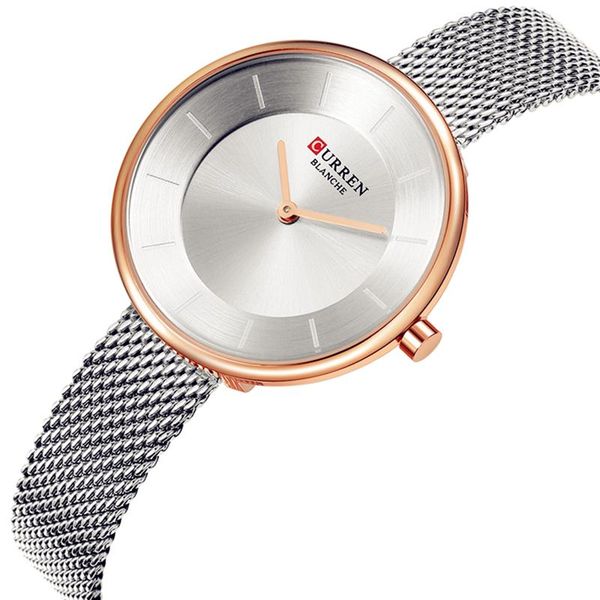 

wristwatches luxury women steel mesh watch simple classic wristwatch curren fashion casual quartz women's bracelet watches relogio masc, Slivery;brown