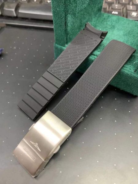 

watch bands 21mm rubber silicone strap adapter tape, Black;brown