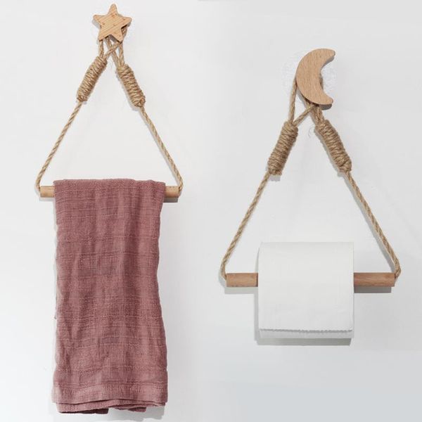 

vintage towel hanging rope toilet paper holde kitchen bathroom toilet paper holder storage rack suction cup wall mounted movable