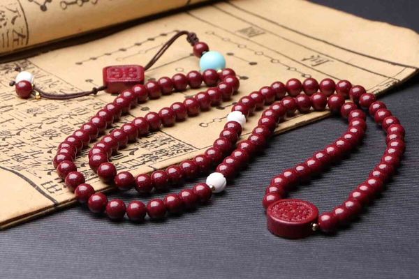 

chinese style products 108 bracelets of raw ore cinnabar purple gold sand lucky life year simple couple men's and women's bracelet