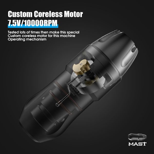 

mast tour pro coreless motor permanent tattoo rotary pen wireless machine kit with two batteries mast pro needles cartridge setscouts