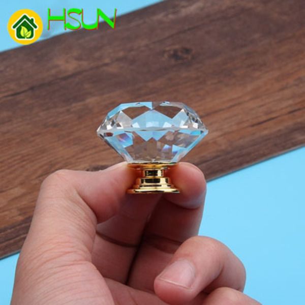 

40mm crystal knob single hole large diamond crystal handle door european style cabinet wardrobe wine furniture cabinet handle