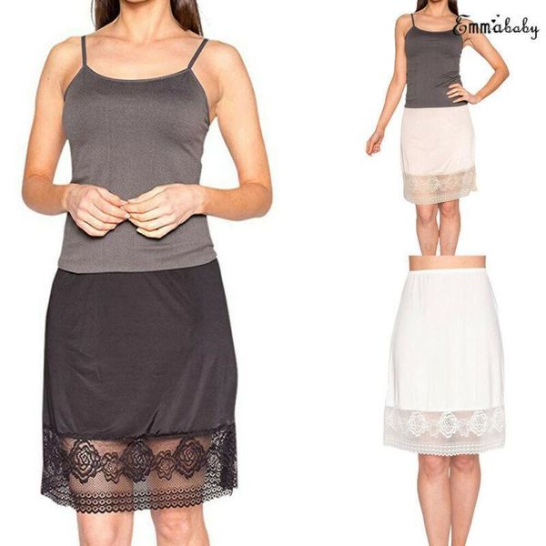

skirts ladies floral lace half slips underskirt petticoat skirt knee length womens summer mini, Black