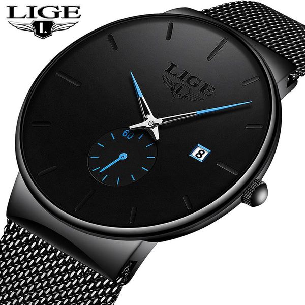 

wristwatches mens watches 2021 lige casual fashion sport watch men automatic date waterproof quartz full steel clock relogio masculino, Slivery;brown