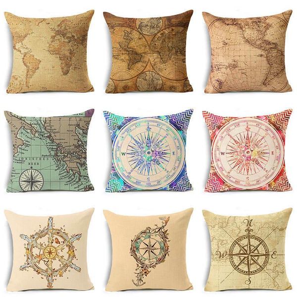 

nordic nautical anchor sailor sailing map cushion pillow case cushion cover