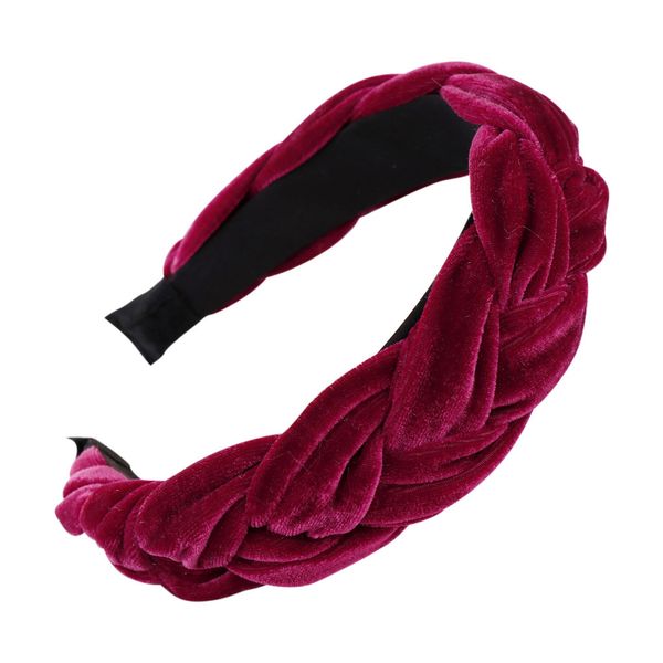 

fashion velvet braid hairband women hair head hoop sweet girls hair headband hair accessories diademas para el pelo mujer, Gray