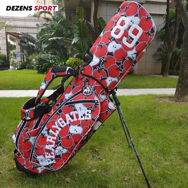 

golf bags dezens fashion apple printed bag waterproof canvas stand