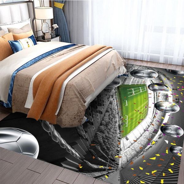 

carpets football field bedroom rug home decorating bathroom mat soft carpet flannel printed children's living room floor non-slip
