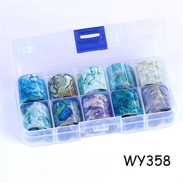 

nail art equipment 10 rolls holographic transfer foil sticker flower paper wraps, Silver