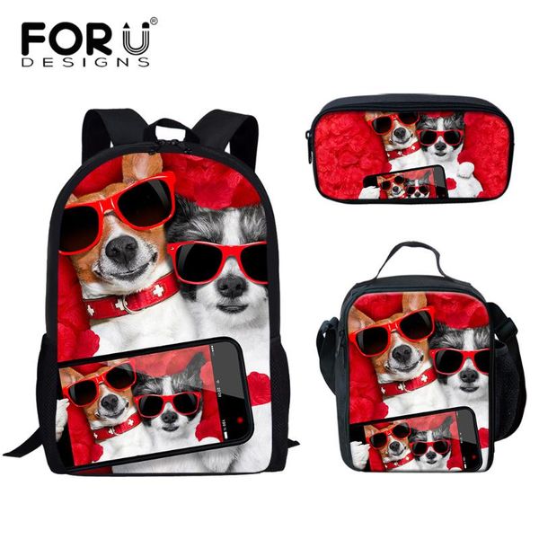 

school bags forudesigns style bookbags cute funny dogs printing student backpack mutipurpose daypack large travel
