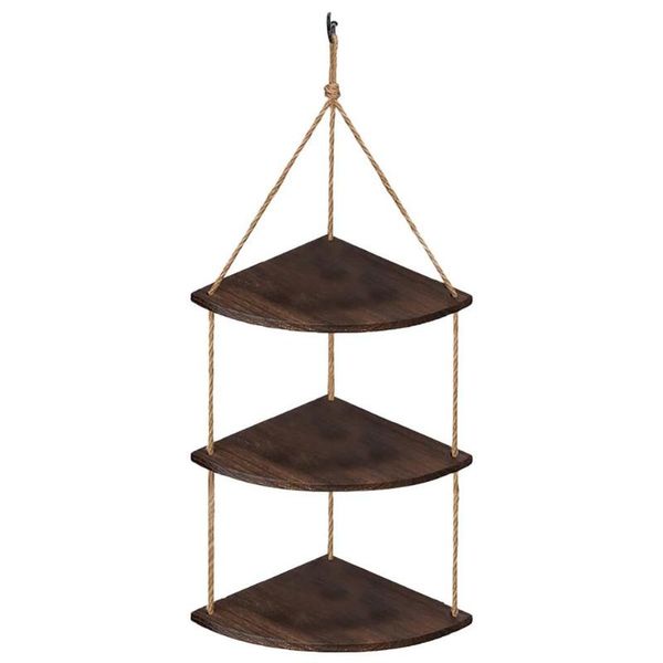 

other home decor 3 tier hanging plant shelf indoor planter hanger wood swing rope wall mounted shelves flower pot rack