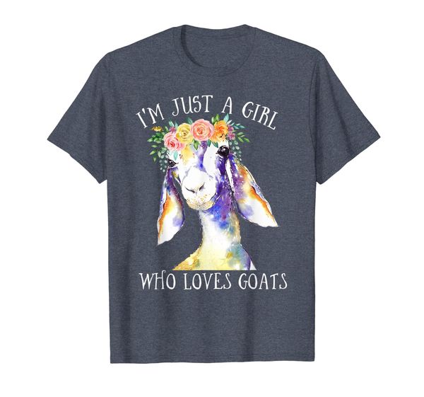 

i'm just a girl who loves goats shirt floral paint, White;black