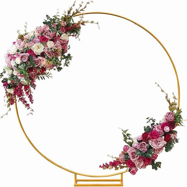 

party decoration metal circle mariage arch round balloon flower lawn wedding background frame stand diy birthday