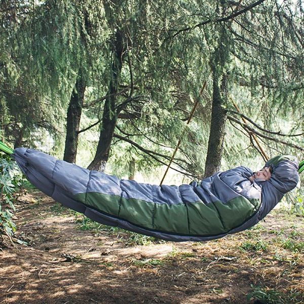 

ultralight thermal camping sleeping bag down filled waterproof fluff bags with compression winter tourism for adult